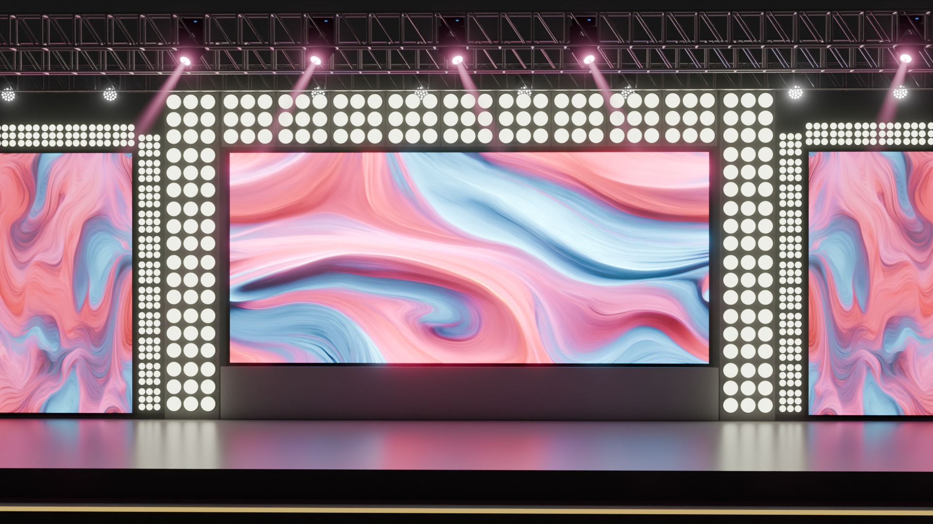 Entertainment Concert Event Stage 3D Model with Lights Setup 3D model_9