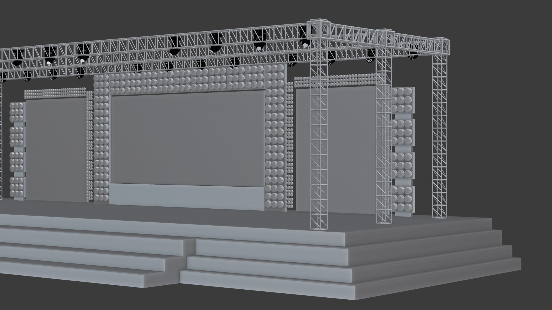 Entertainment Concert Event Stage 3D Model with Lights Setup 3D model_24