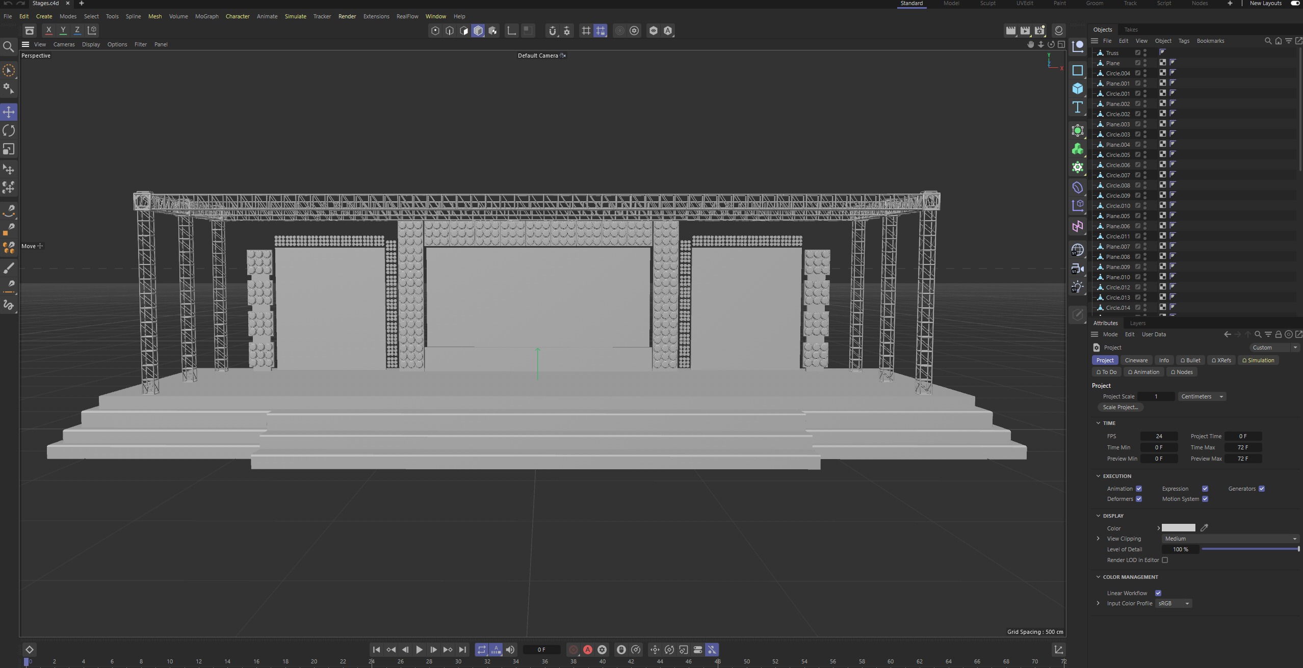 Entertainment Concert Event Stage 3D Model with Lights Setup 3D model_14