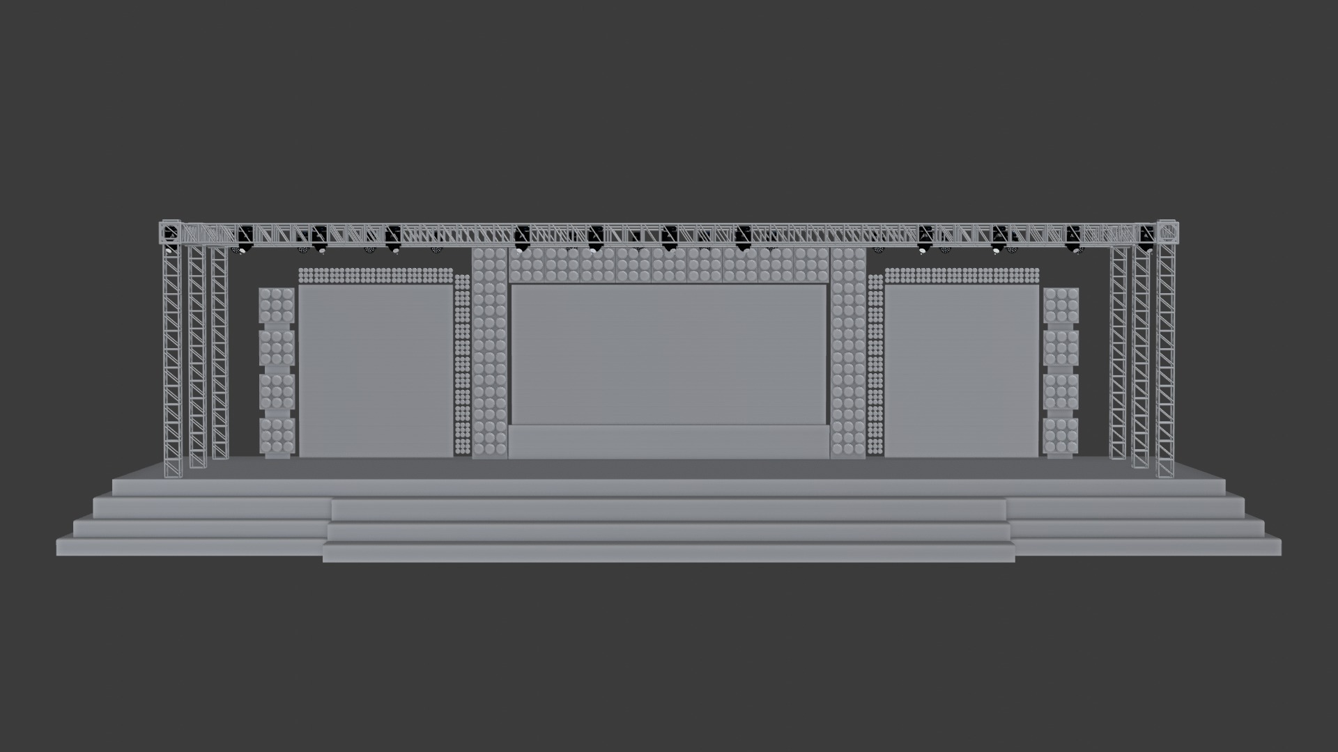 Entertainment Concert Event Stage 3D Model with Lights Setup 3D model_22