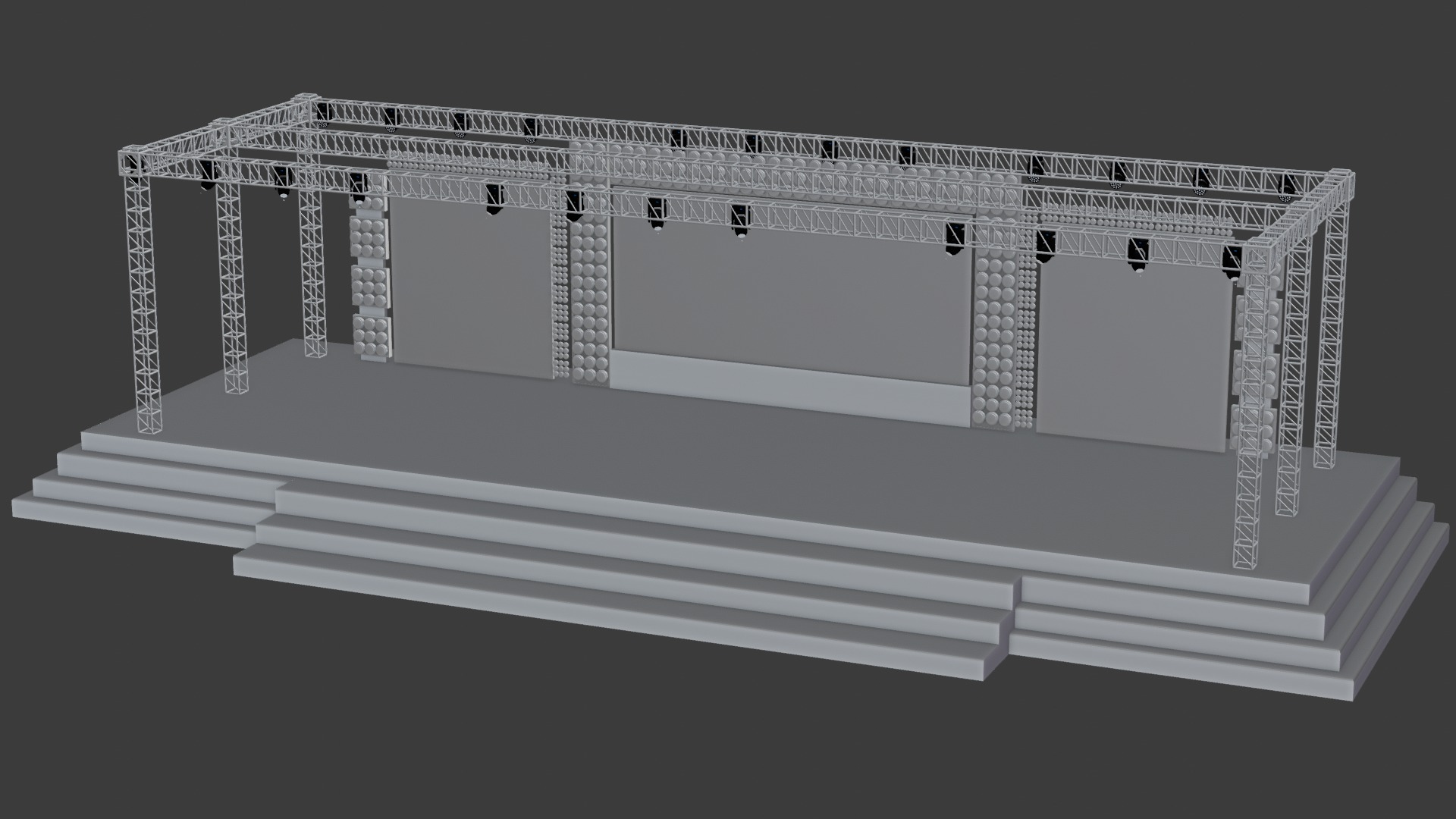 Entertainment Concert Event Stage 3D Model with Lights Setup 3D model_23