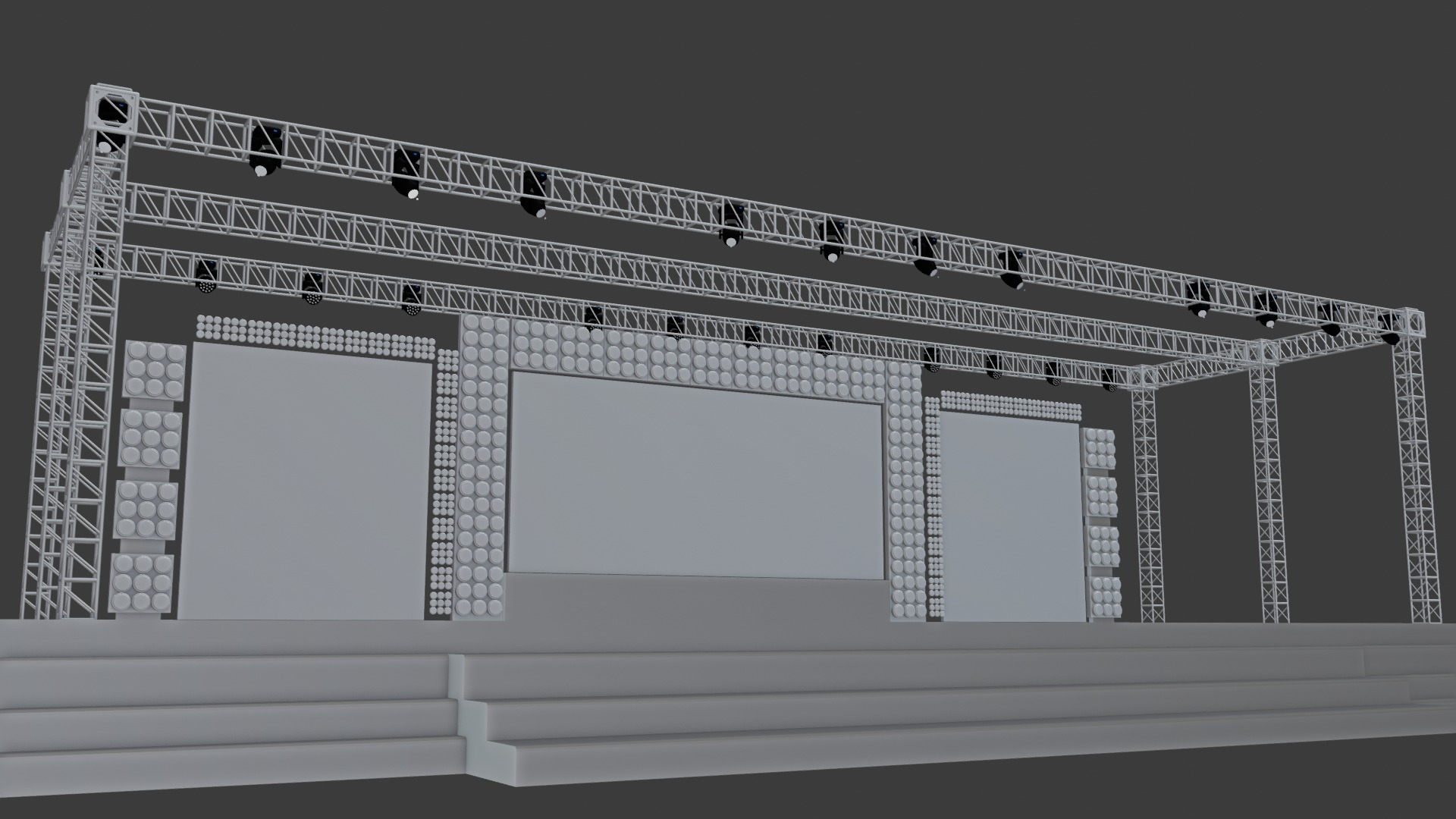 Entertainment Concert Event Stage 3D Model with Lights Setup 3D model_17