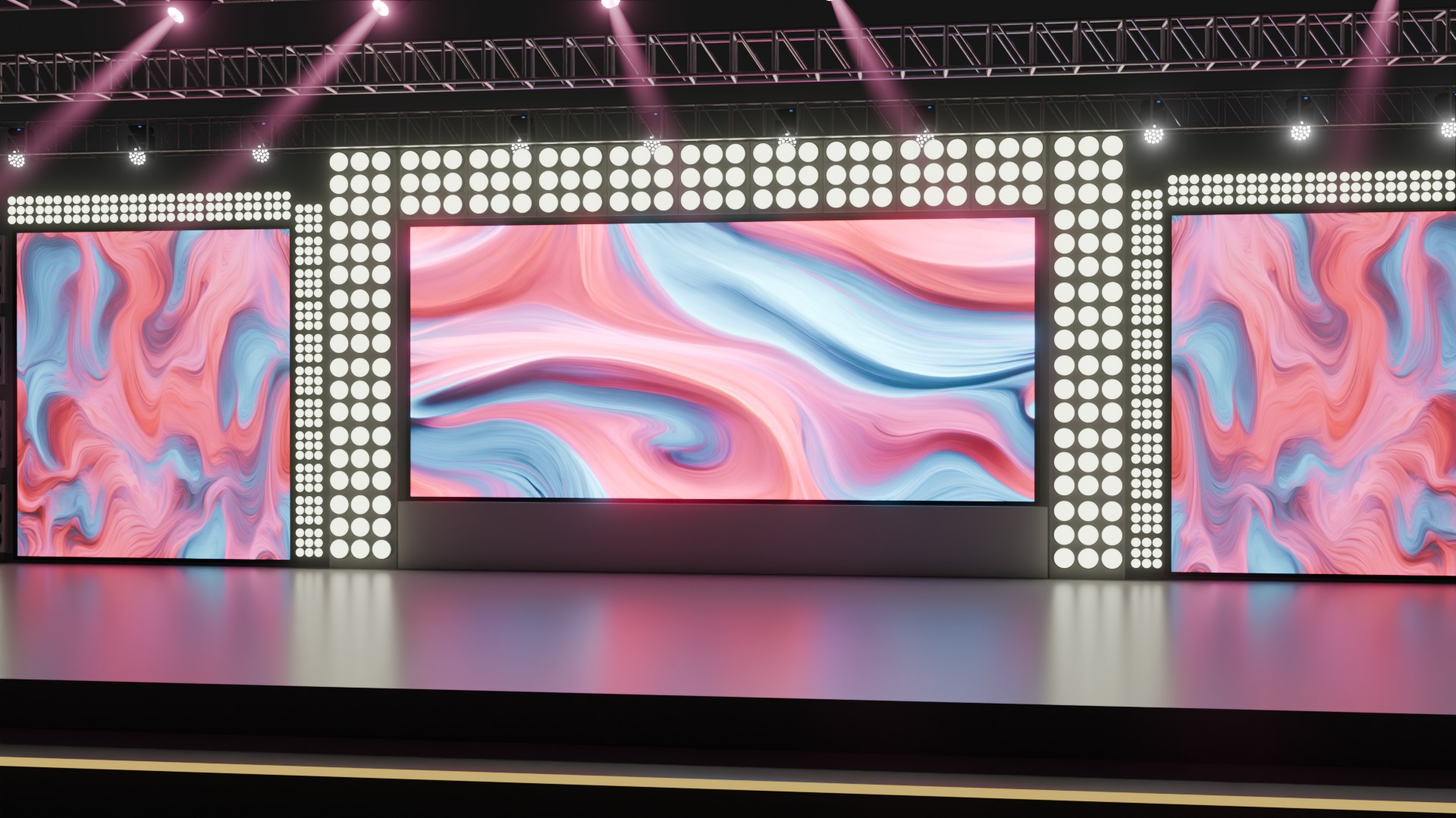 Entertainment Concert Event Stage 3D Model with Lights Setup 3D model_10