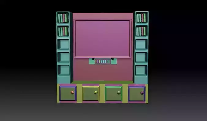 HOME LCD FURNITURE AND BOOKS PLACE AND Z BRUSH 3D MODEL  3D print model