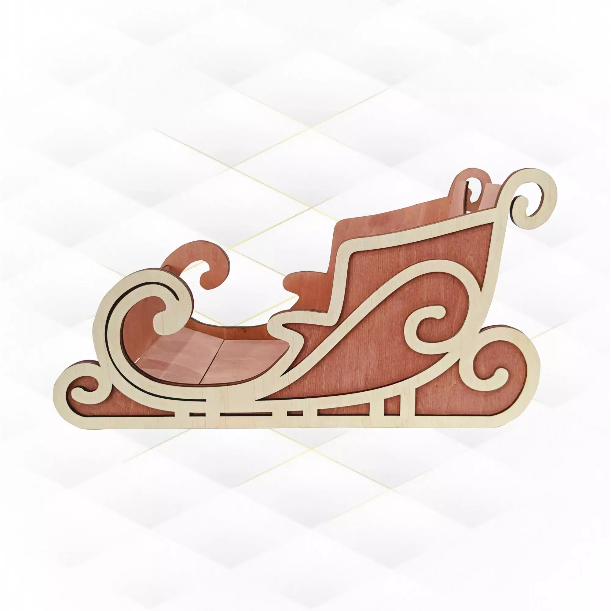 Christmas sleigh laser cutting svg dxf design 3D print model_0
