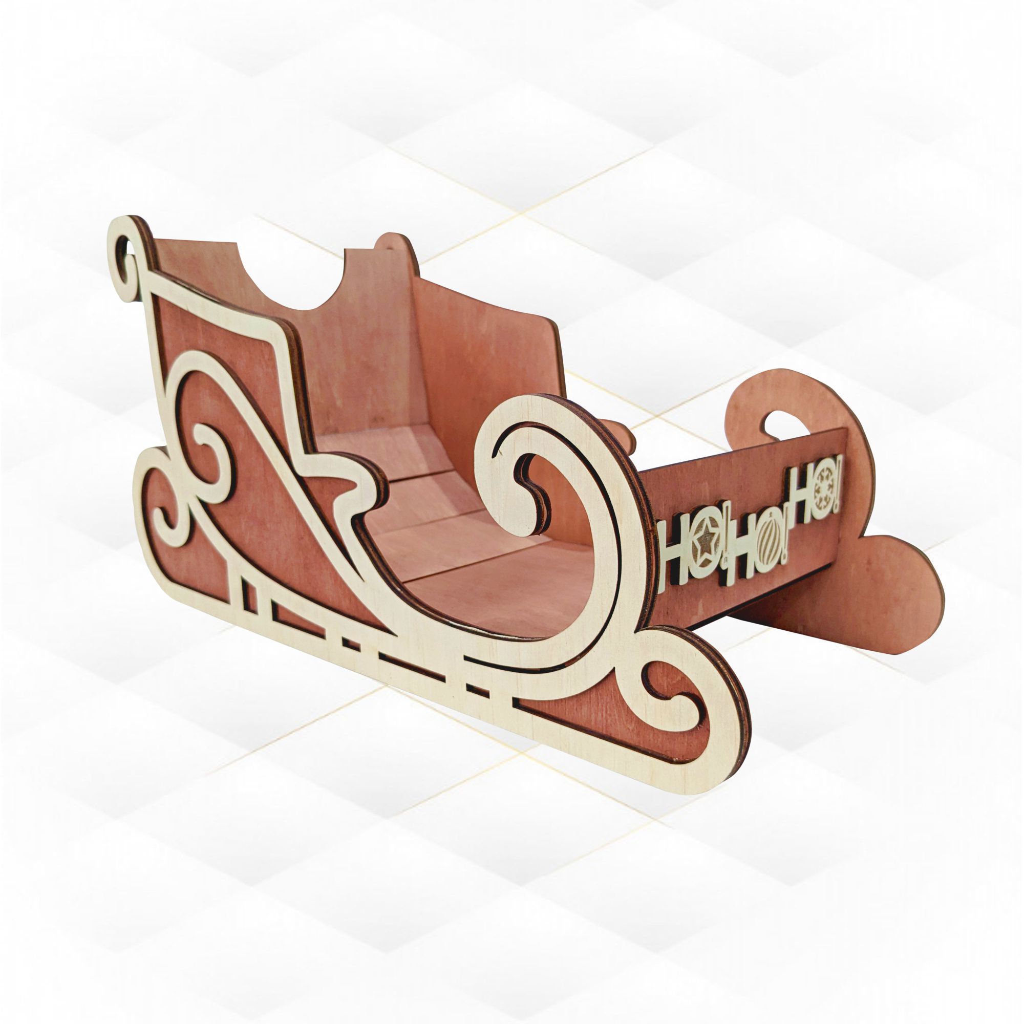 Christmas sleigh laser cutting svg dxf design 3D print model_1