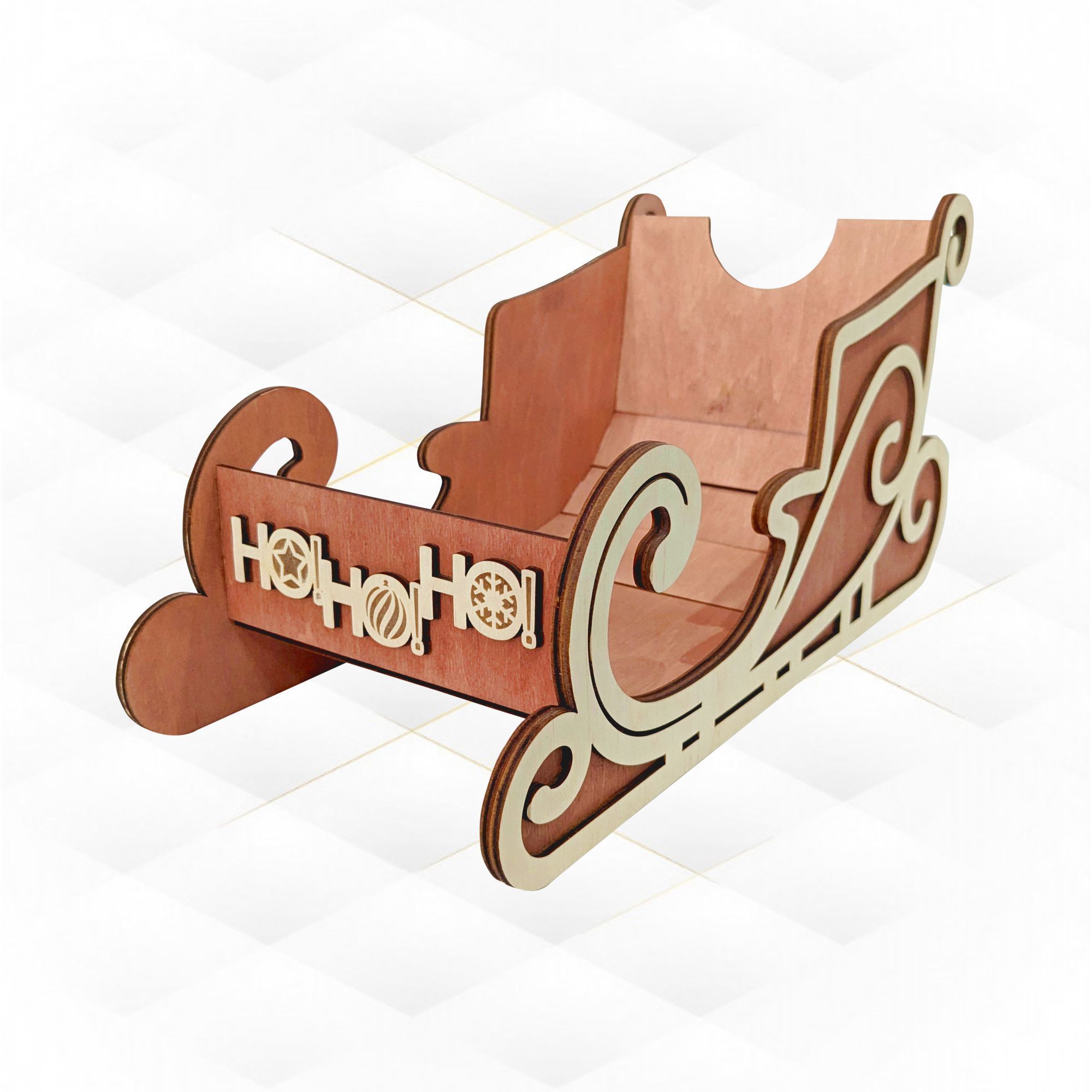 Christmas sleigh laser cutting svg dxf design 3D print model_2