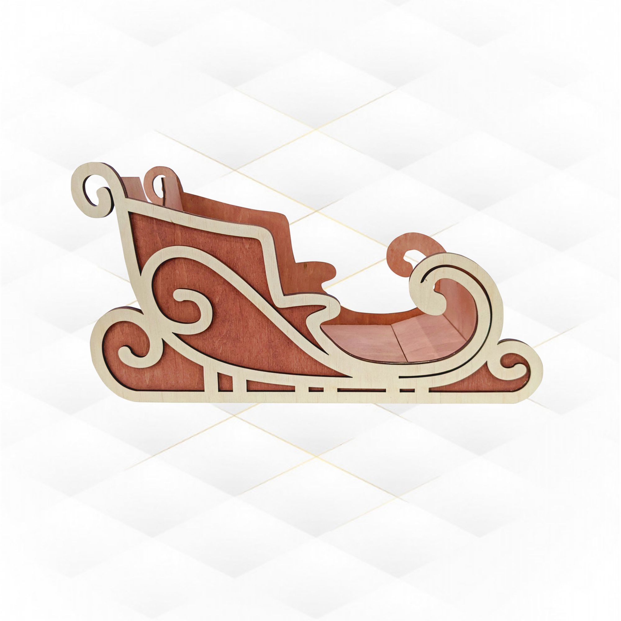 Christmas sleigh laser cutting svg dxf design 3D print model_4