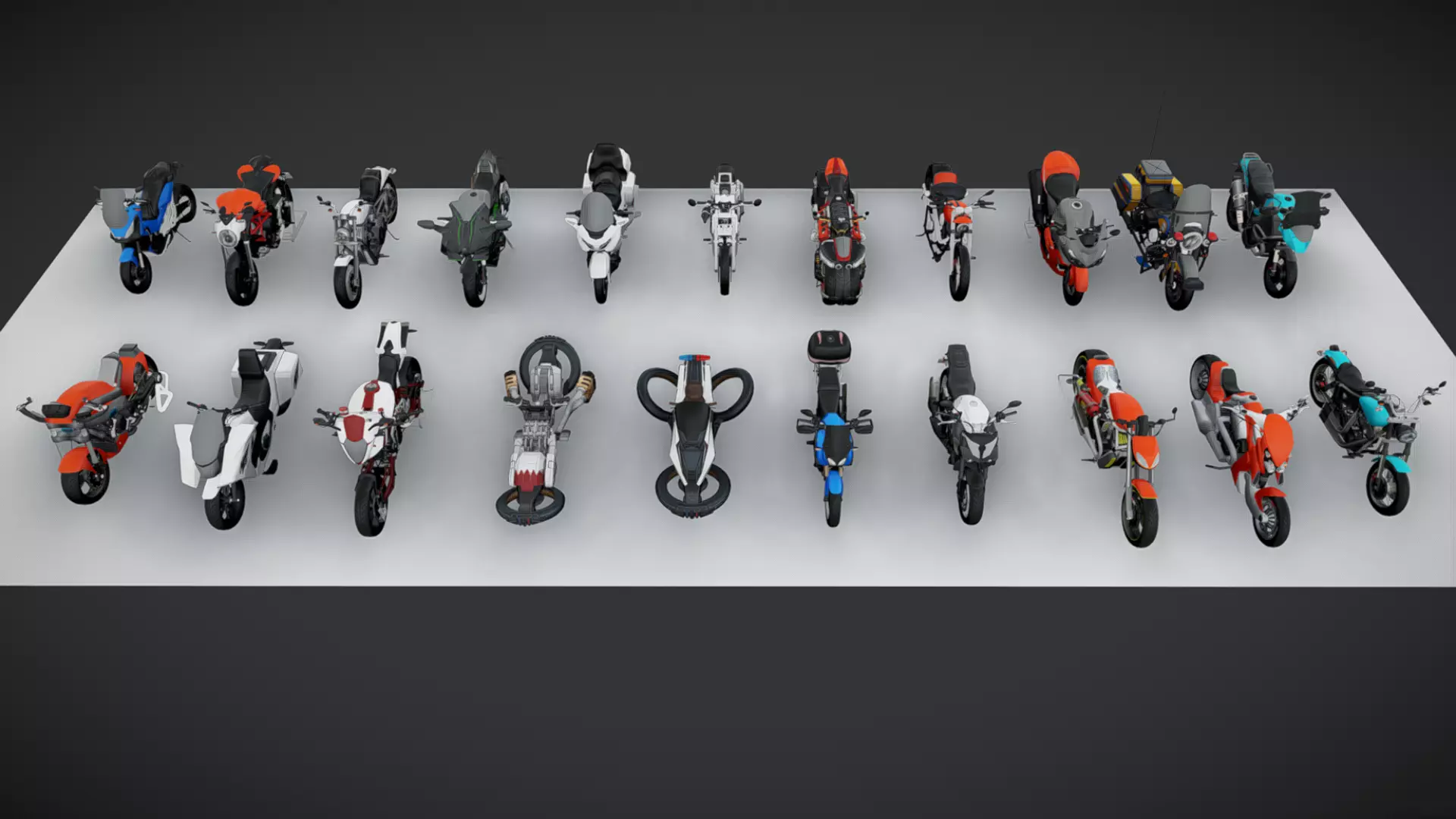 Bikes Pack Low-poly 3D model_0