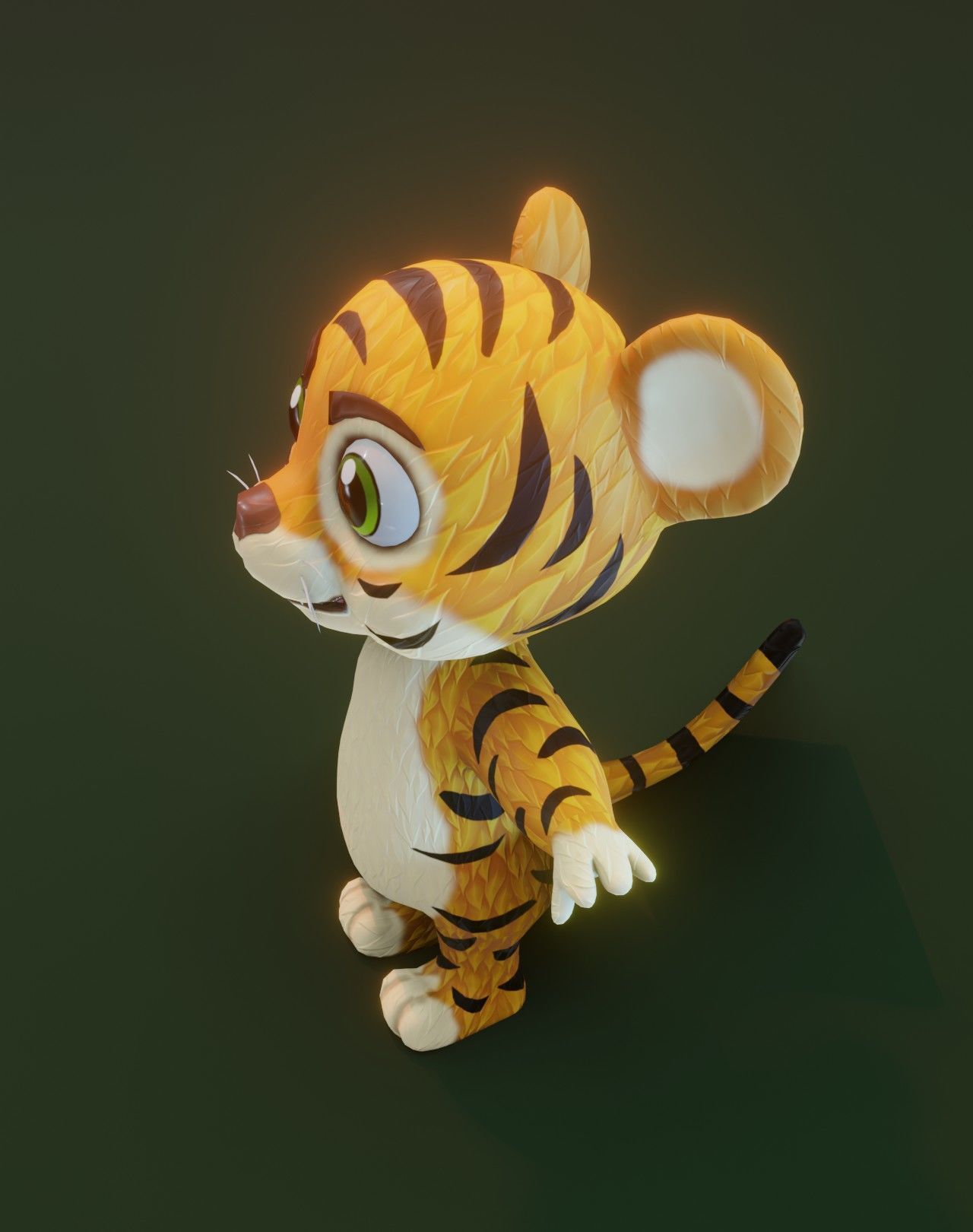 Cartoon Animated Lion and Tiger 3D Model Collection Low-poly 3D model_36
