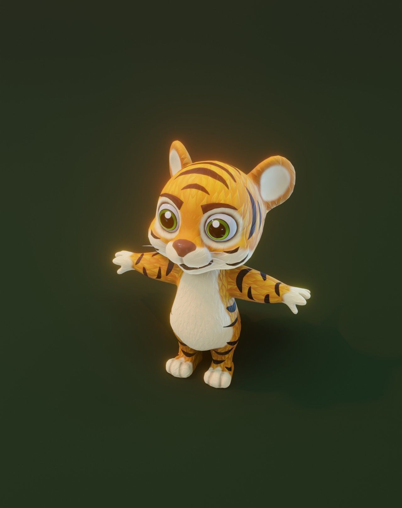 Cartoon Animated Lion and Tiger 3D Model Collection Low-poly 3D model_35