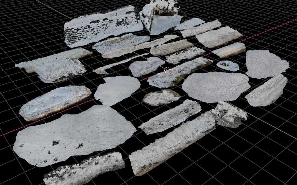 27 HQ Scans of dirty city snow ground cover 3D model_5