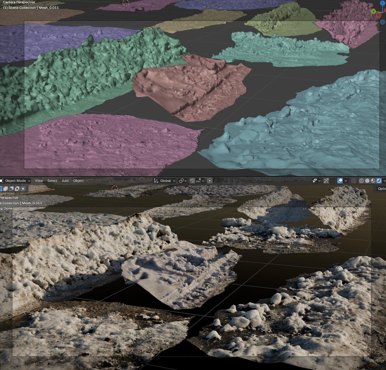 27 HQ Scans of dirty city snow ground cover 3D model_8