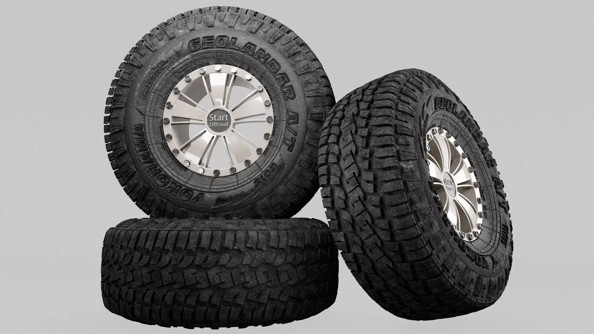 car tire off-road 3D model