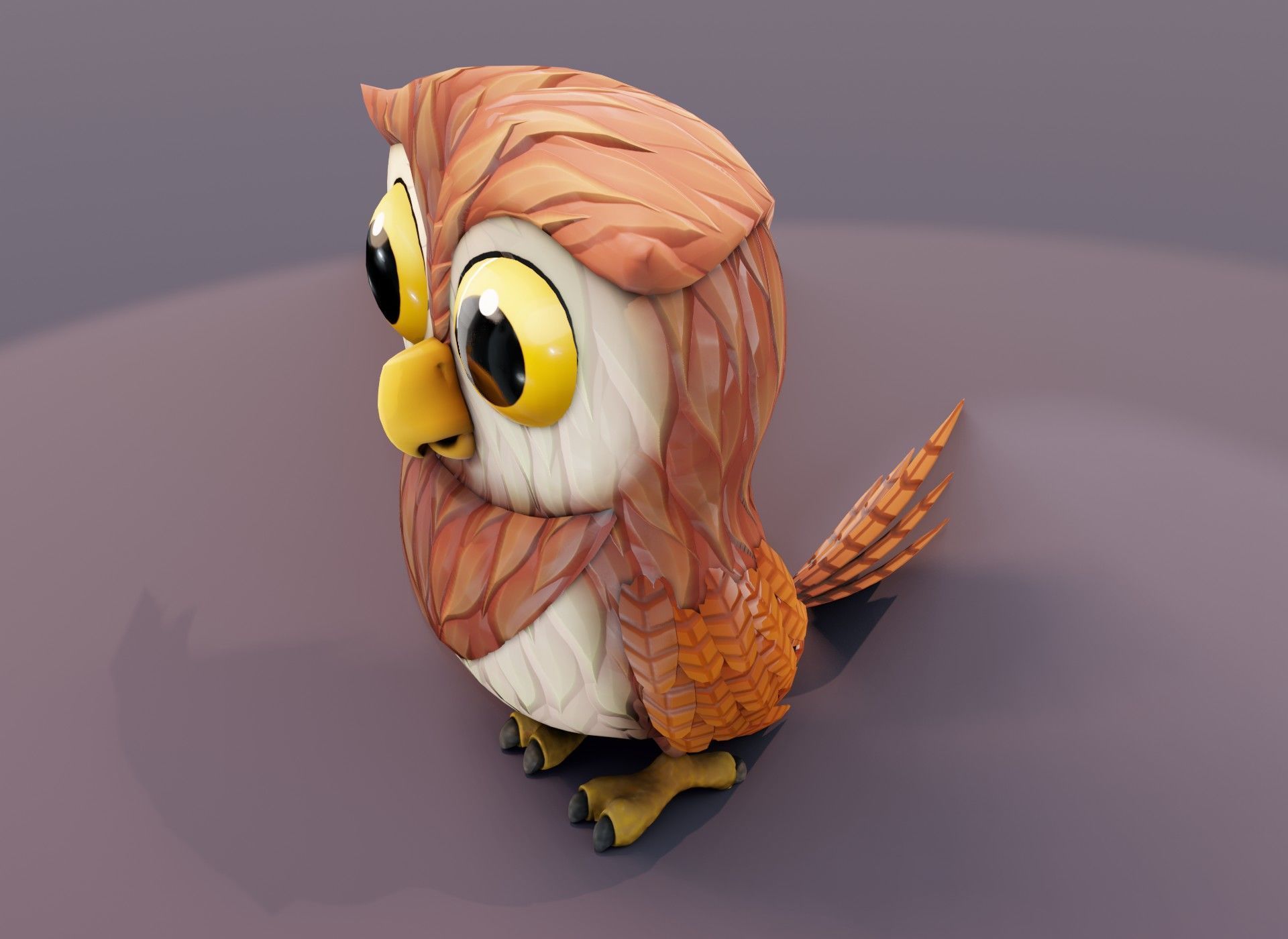 Cartoon Animated Owl and Wolf 3D Model Collection Low-poly 3D model_8