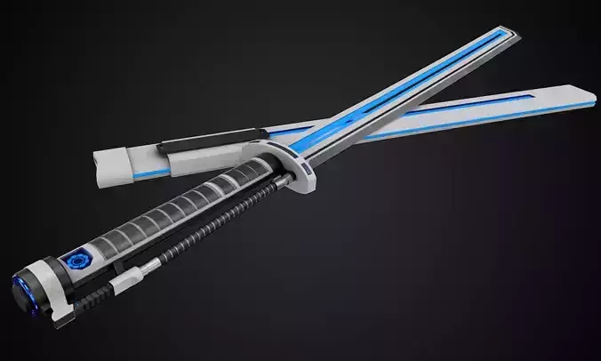 Sci-Fi Katana PBR low-poly game ready