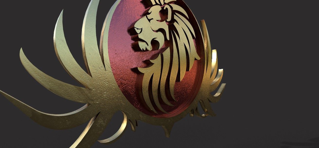  lion pendant 3D print model Low-poly 3D model_7