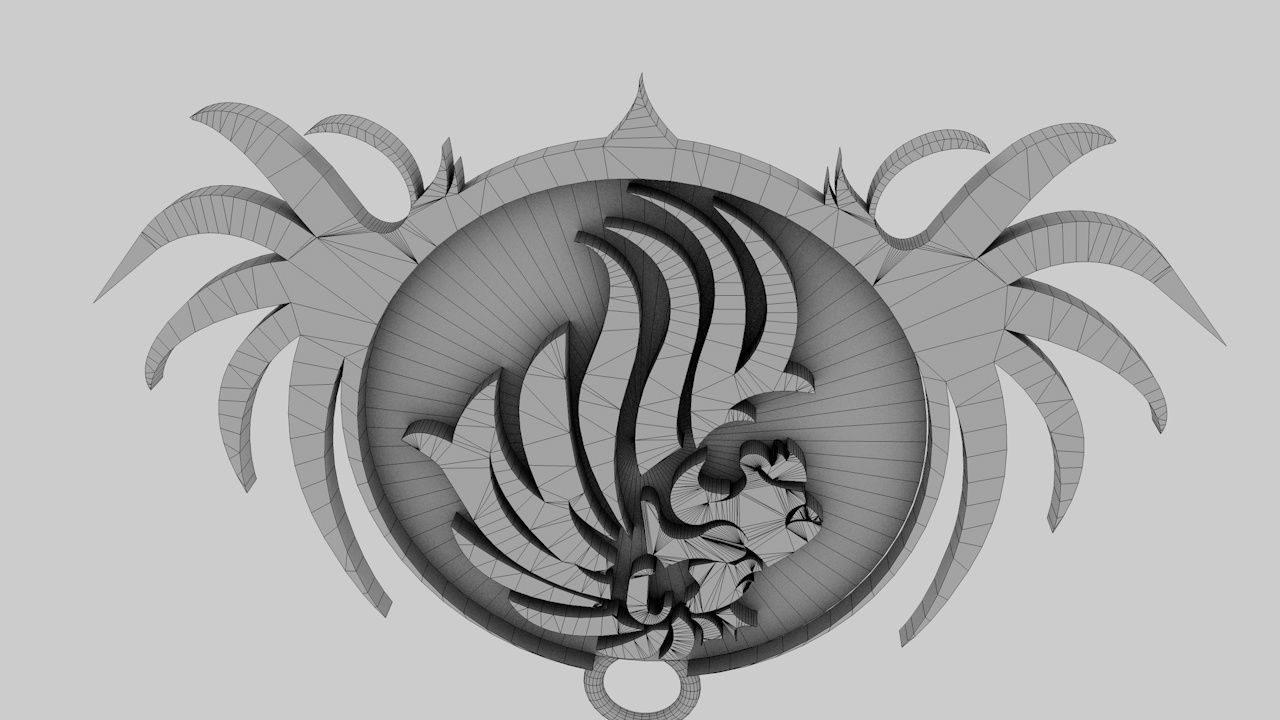  lion pendant 3D print model Low-poly 3D model_25