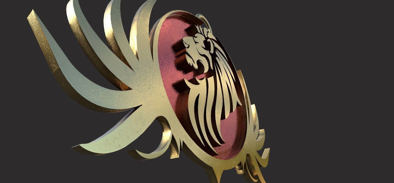  lion pendant 3D print model Low-poly 3D model_9