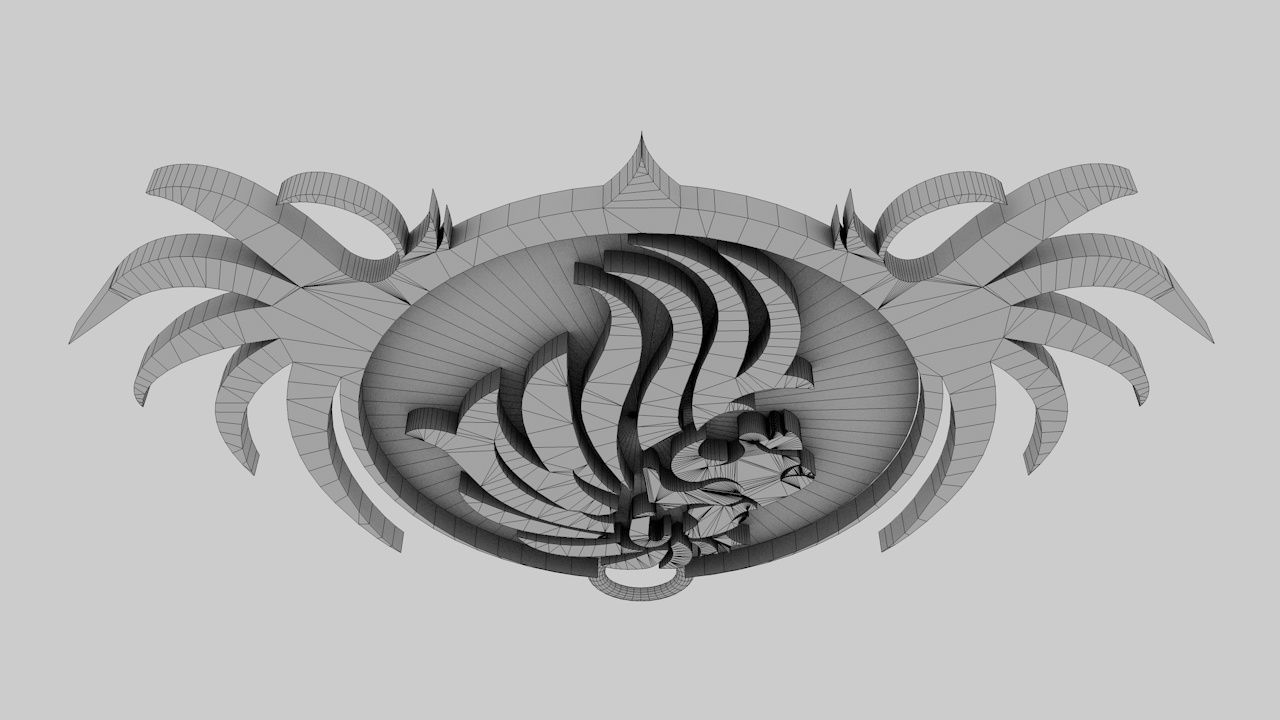  lion pendant 3D print model Low-poly 3D model_23