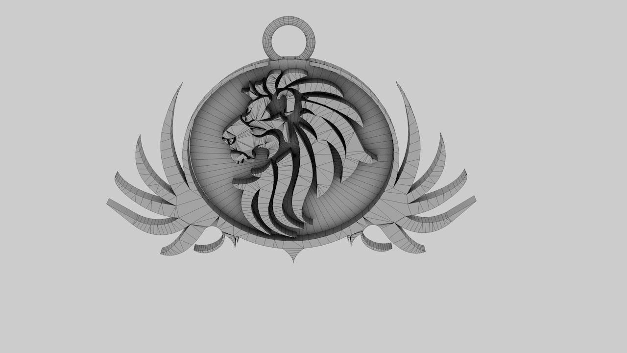  lion pendant 3D print model Low-poly 3D model_19