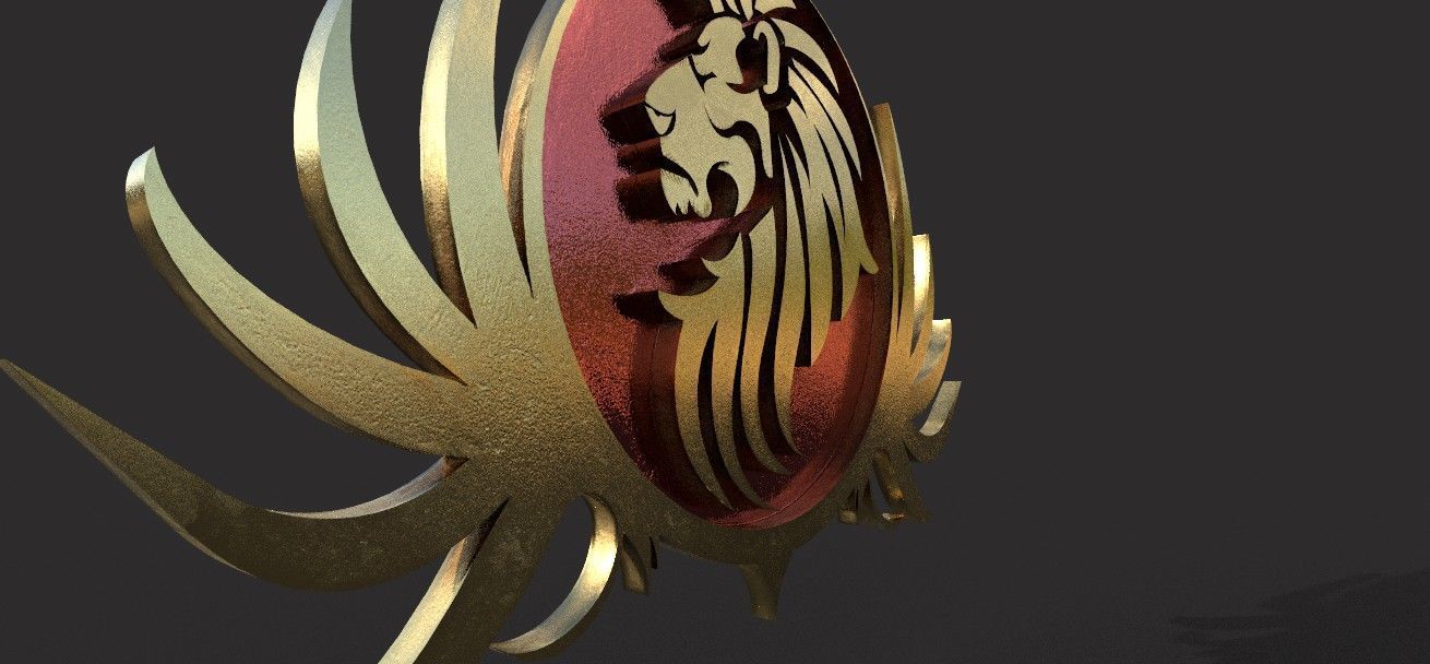  lion pendant 3D print model Low-poly 3D model_11