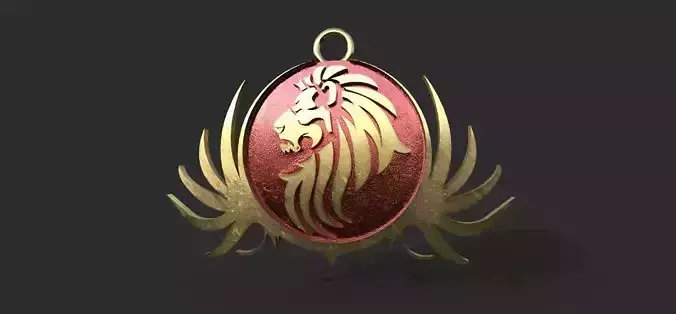  lion pendant 3D print model