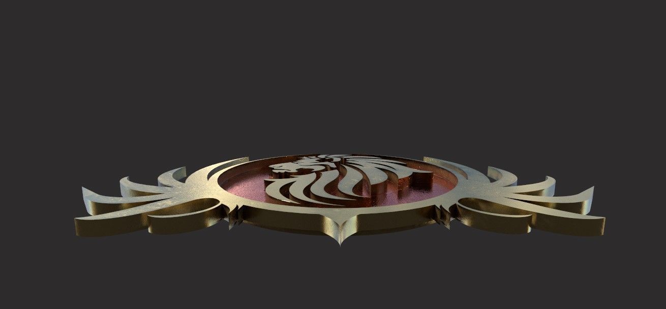  lion pendant 3D print model Low-poly 3D model_3