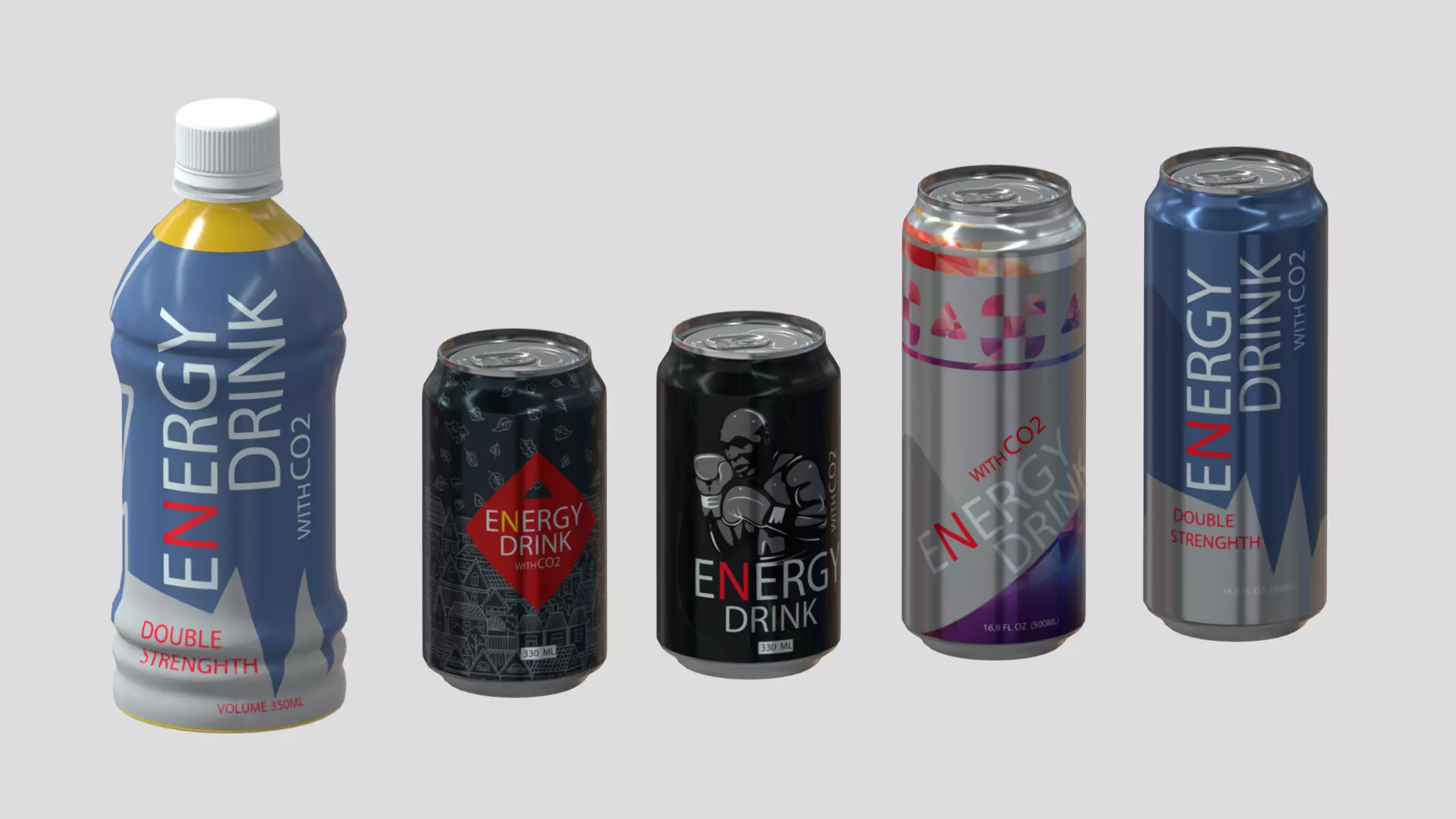 Power Energy Drink Low Poly Low-poly 3D model_0