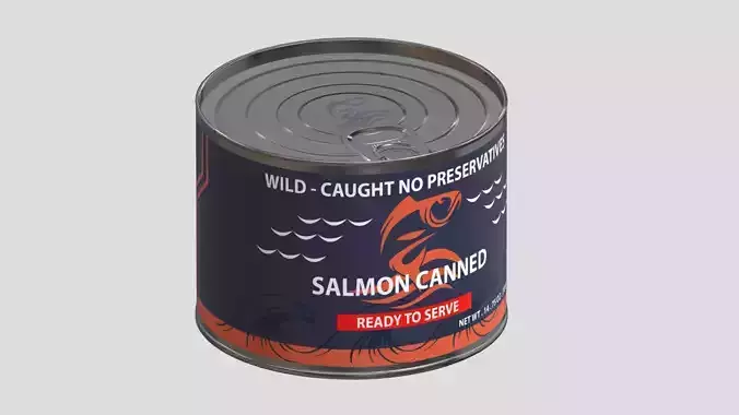 Salmon Canned Low Poly