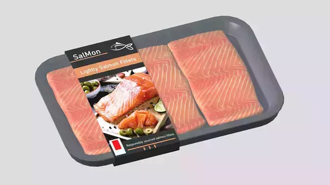 Salmon Pack Low Poly Low-poly 3D model