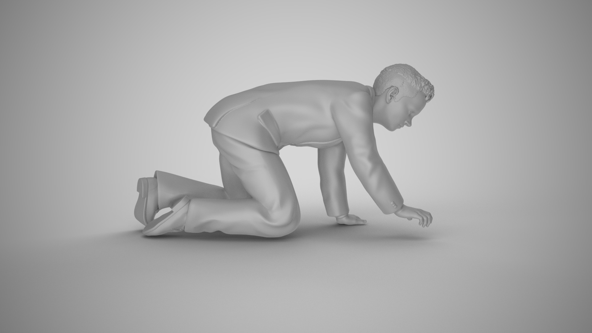 Man Looking for Something 3D print model_3