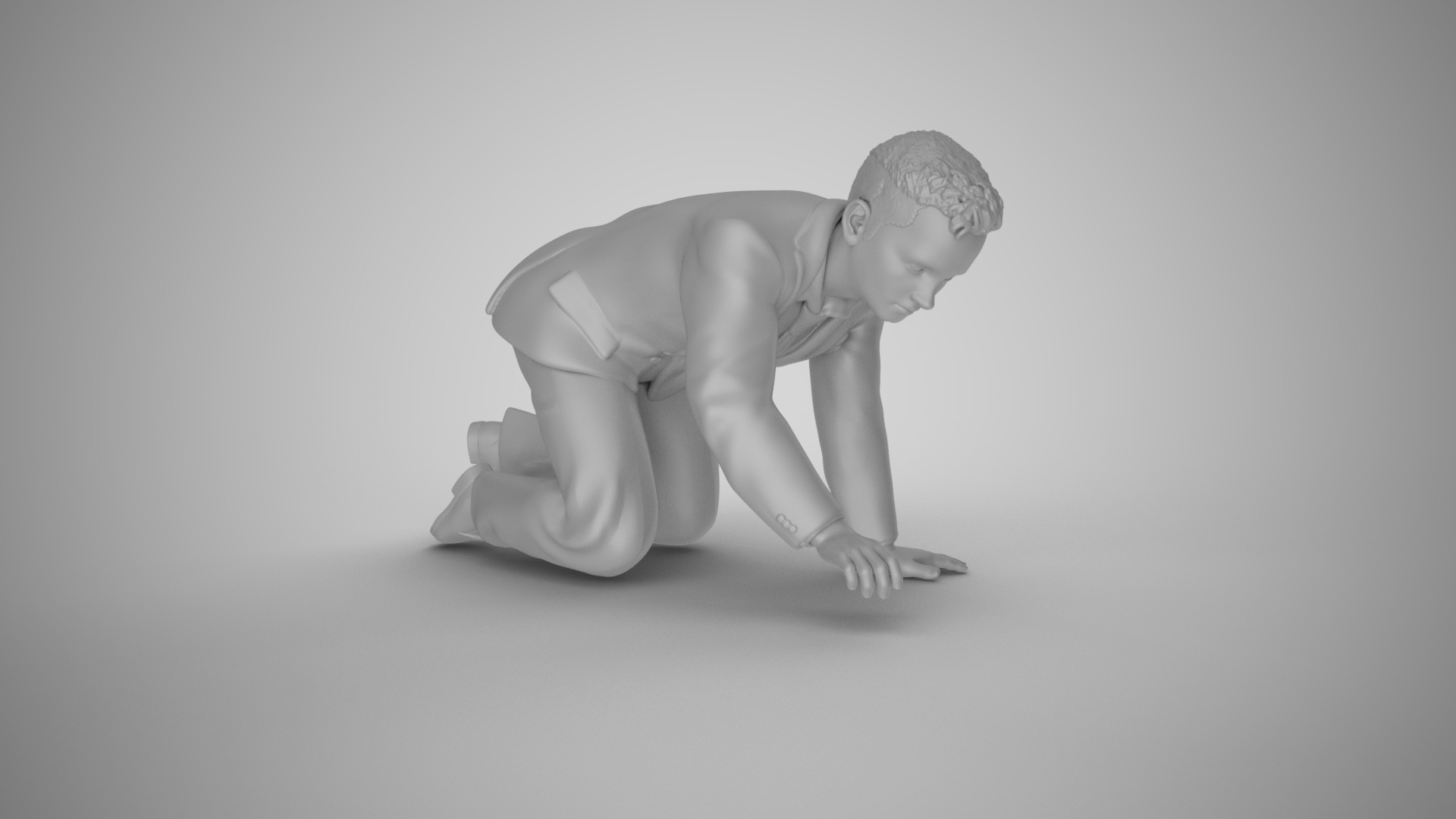 Man Looking for Something 3D print model_2