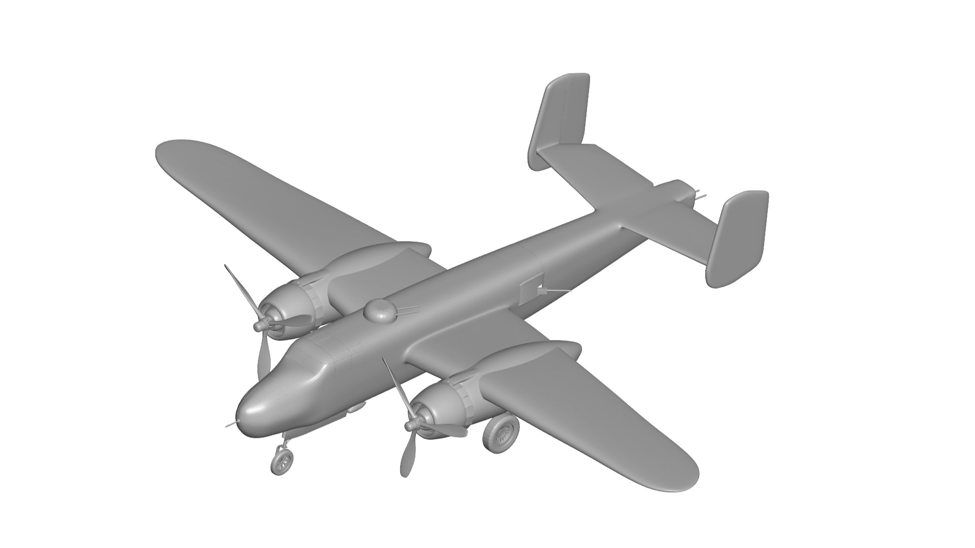 North American B-25 Mitchell 3D model_1