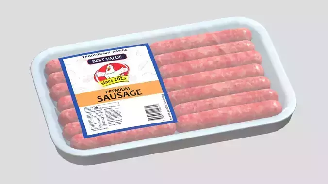 Sausages Pack Low Poly Low-poly 3D model