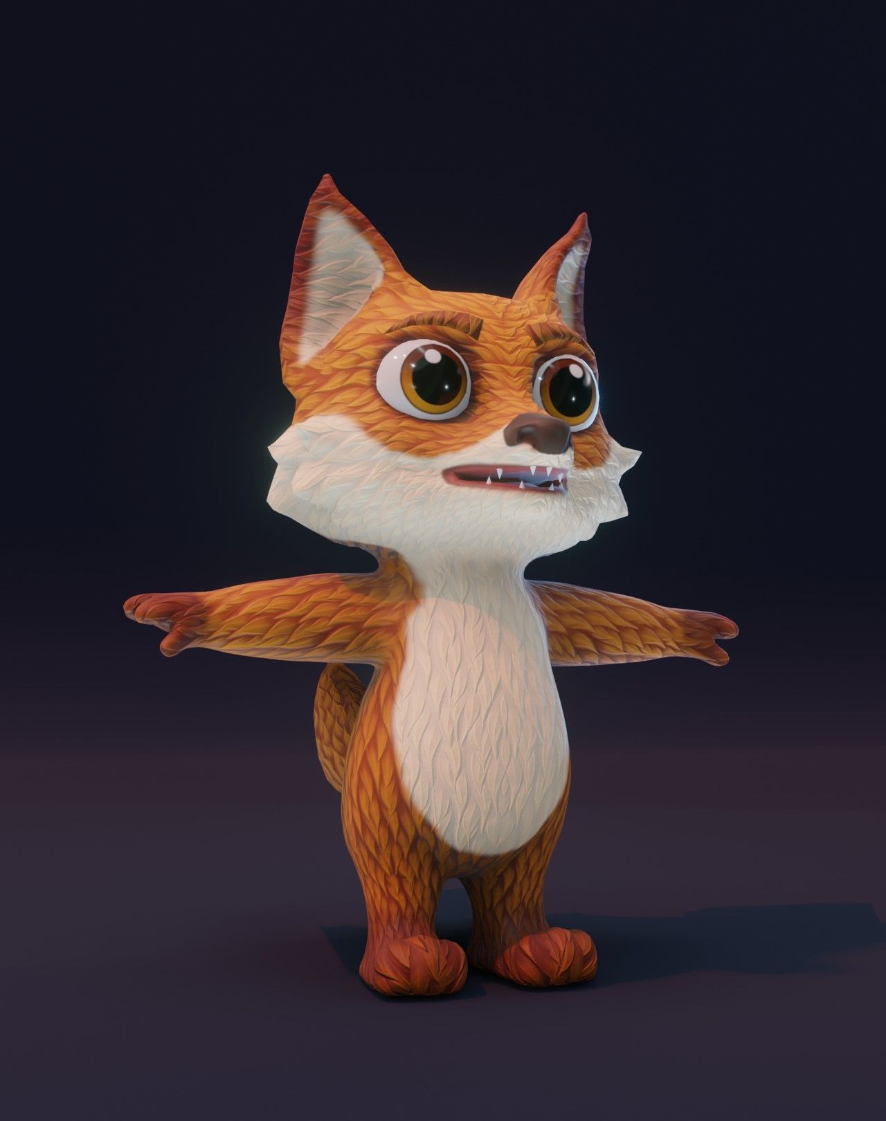Cartoon Animated Squirrel and Fox 3D Model Collection Low-poly 3D model_8