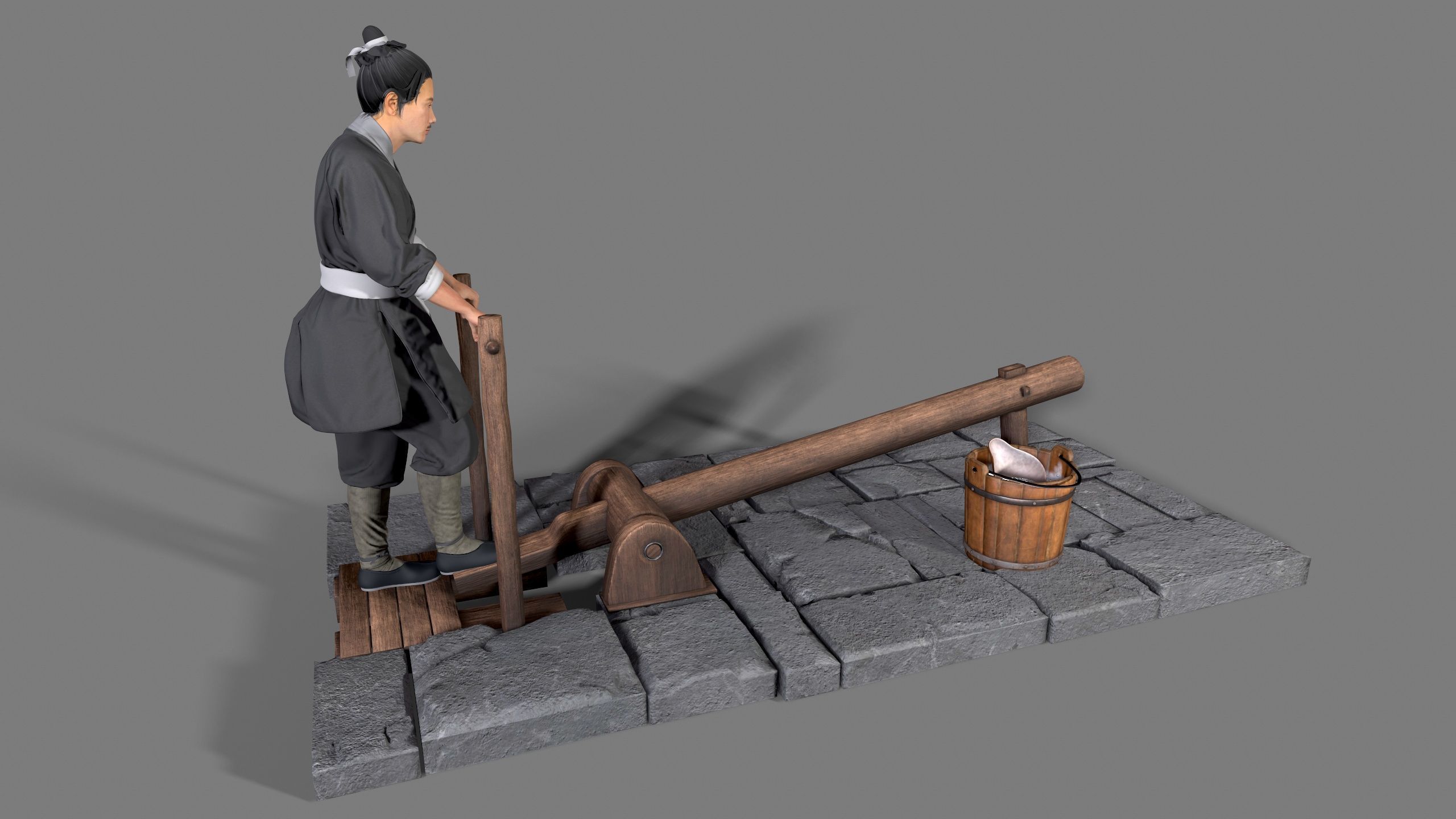 farmer avatar Low-poly 3D model_4