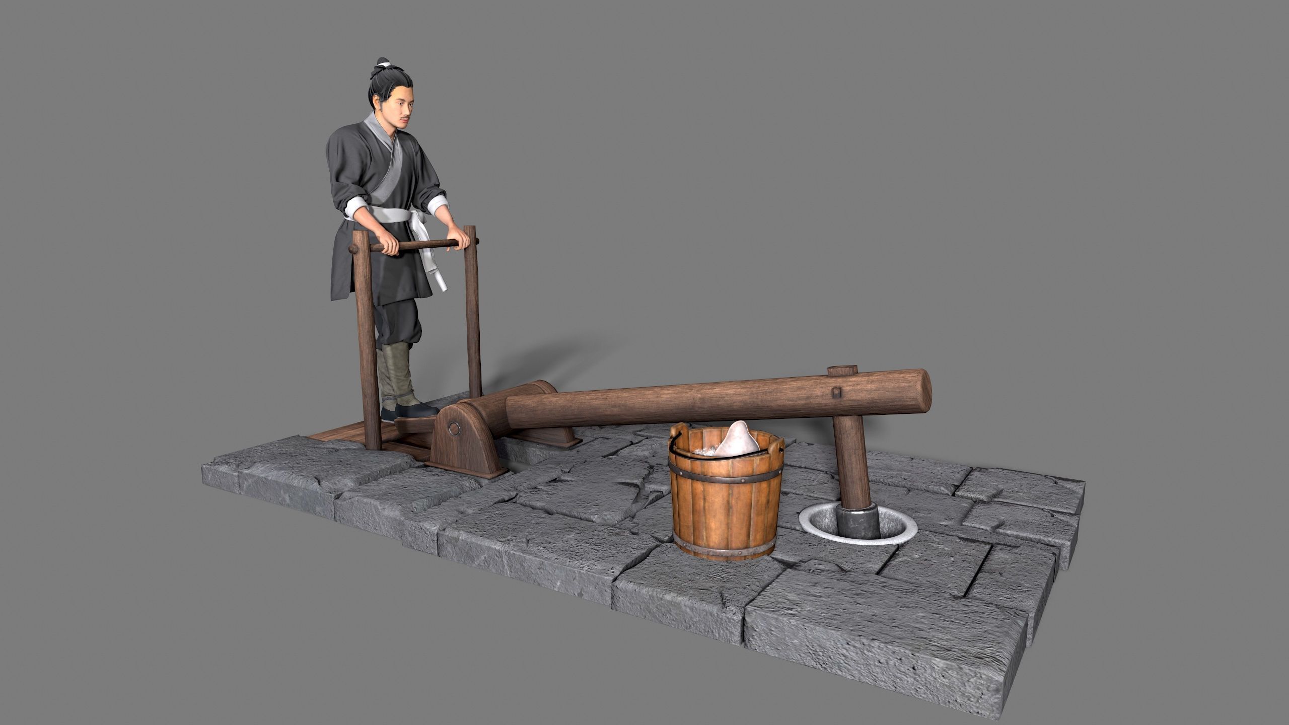 farmer avatar Low-poly 3D model_5