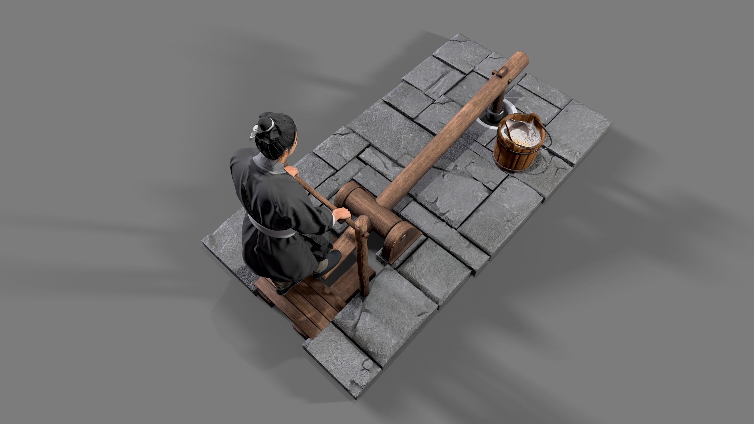 farmer avatar Low-poly 3D model_7