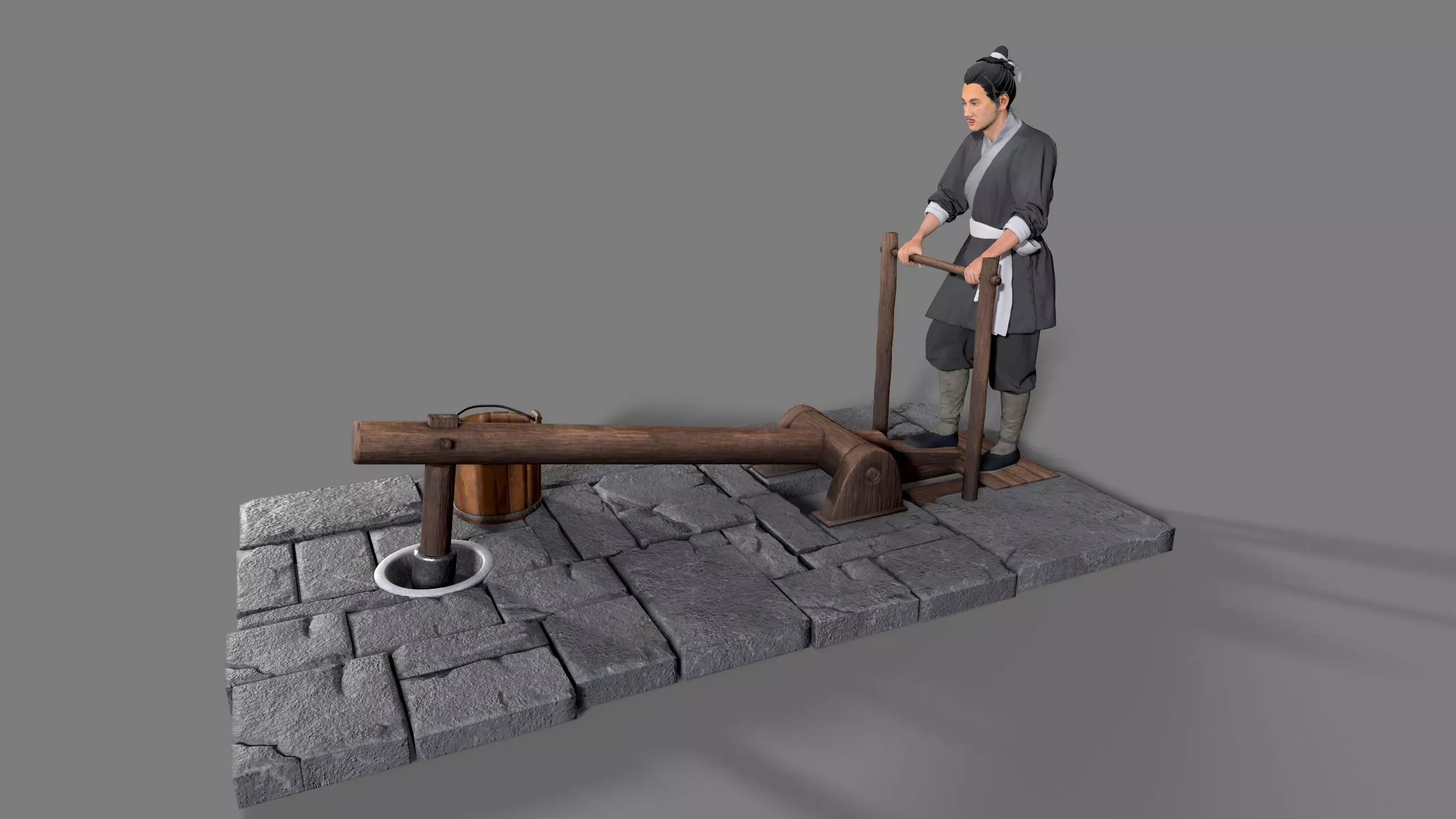 farmer avatar Low-poly 3D model_0