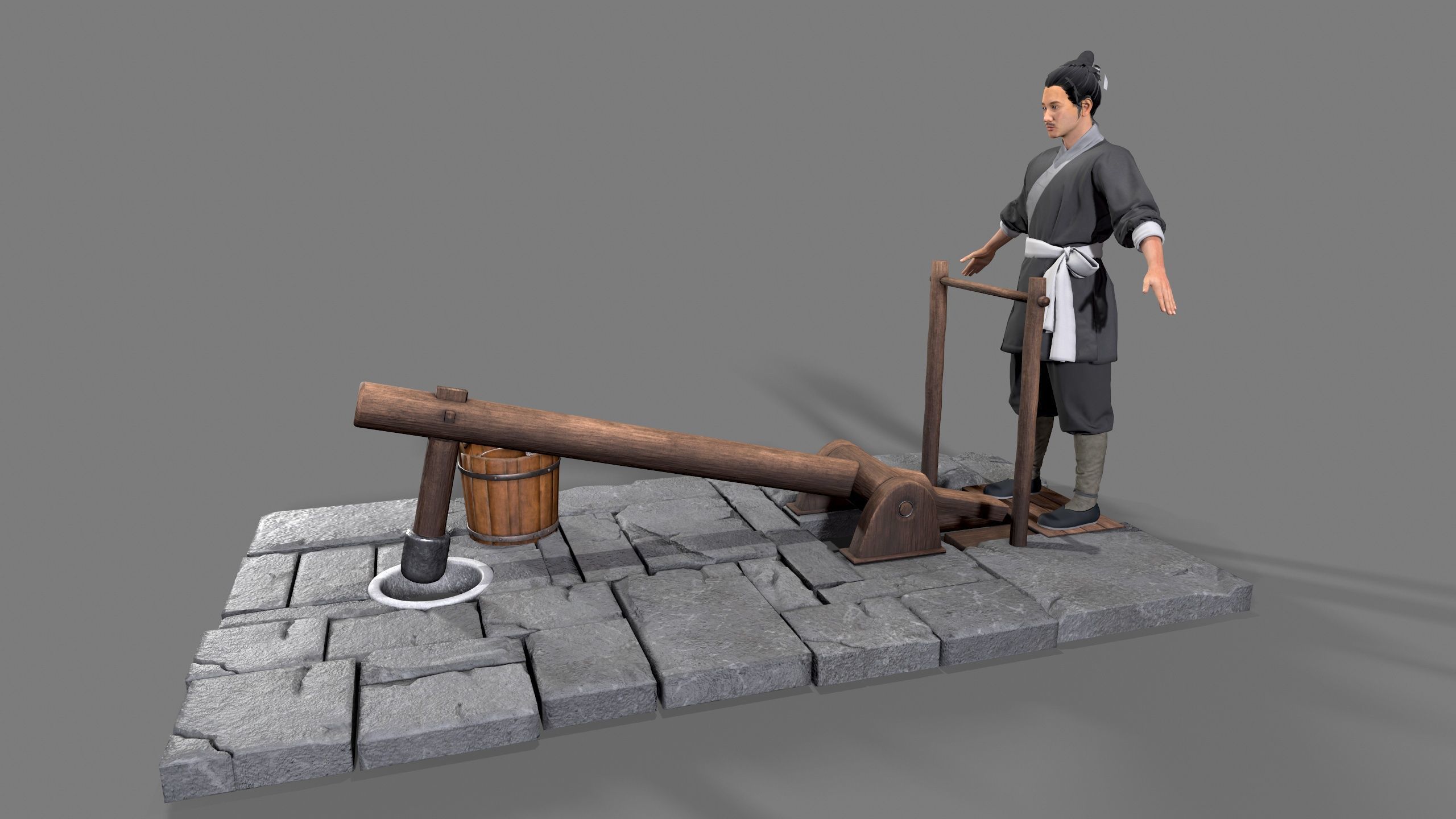 farmer avatar Low-poly 3D model_10