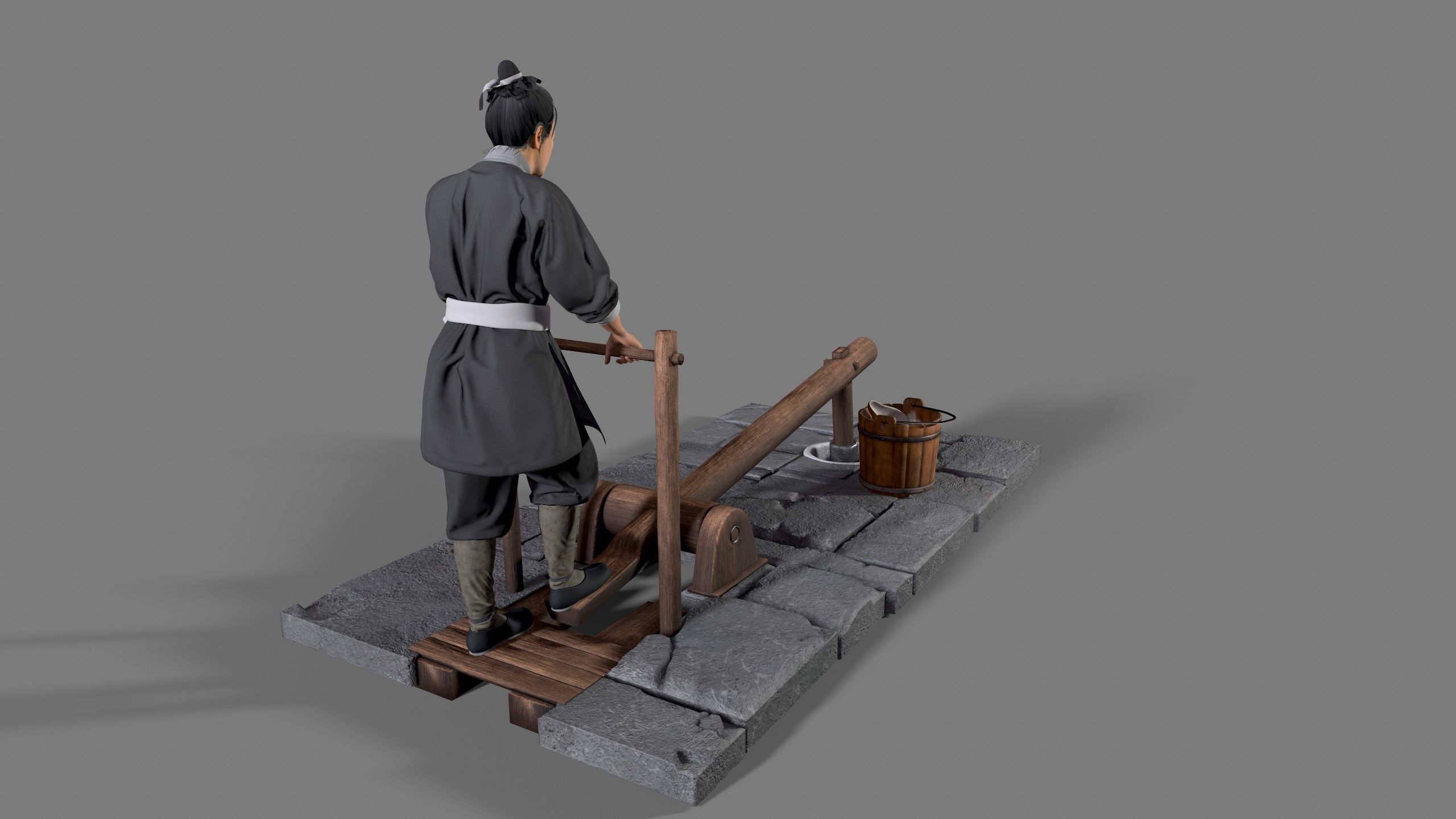 farmer avatar Low-poly 3D model_3