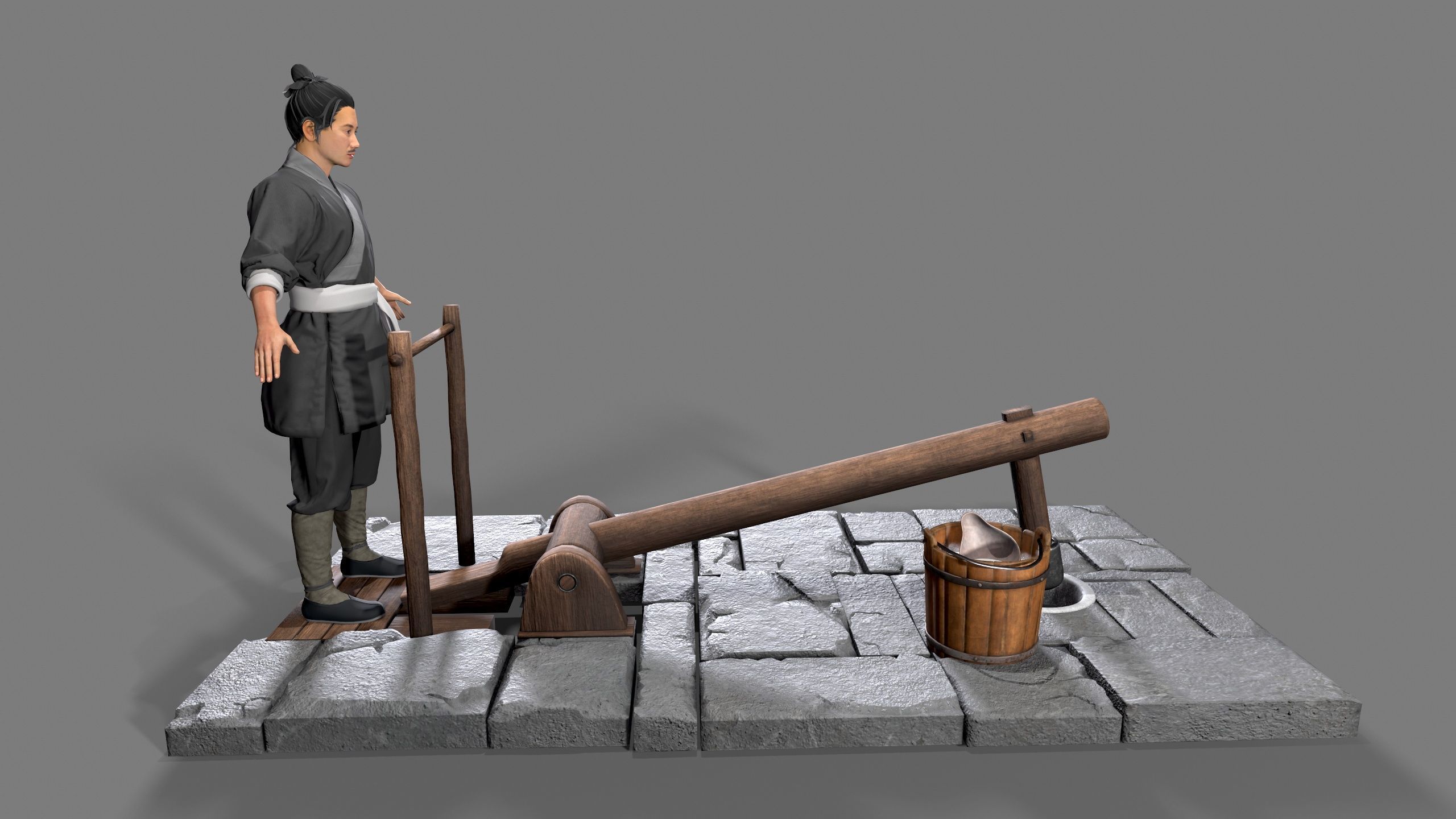 farmer avatar Low-poly 3D model_8