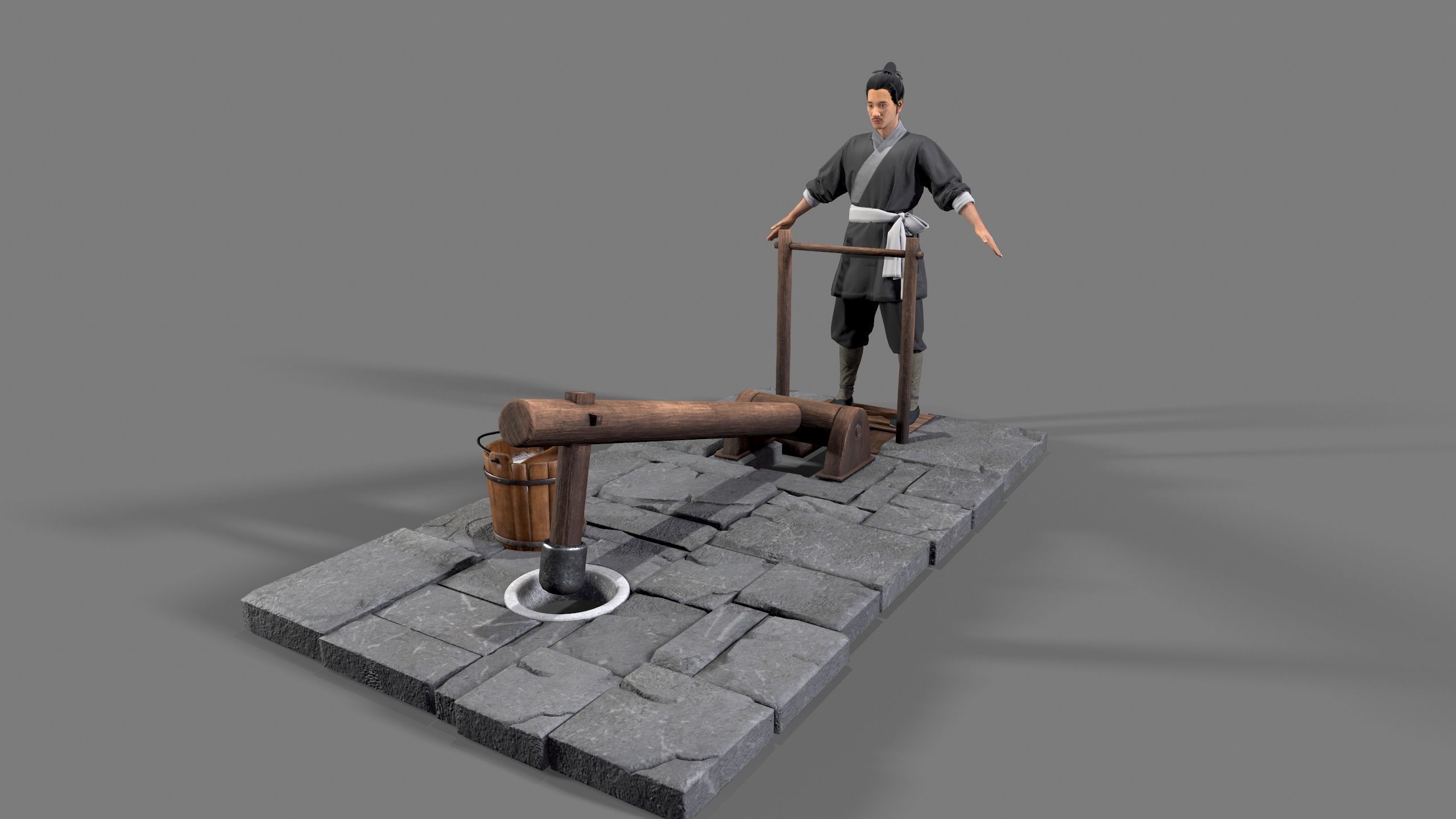 farmer avatar Low-poly 3D model_9