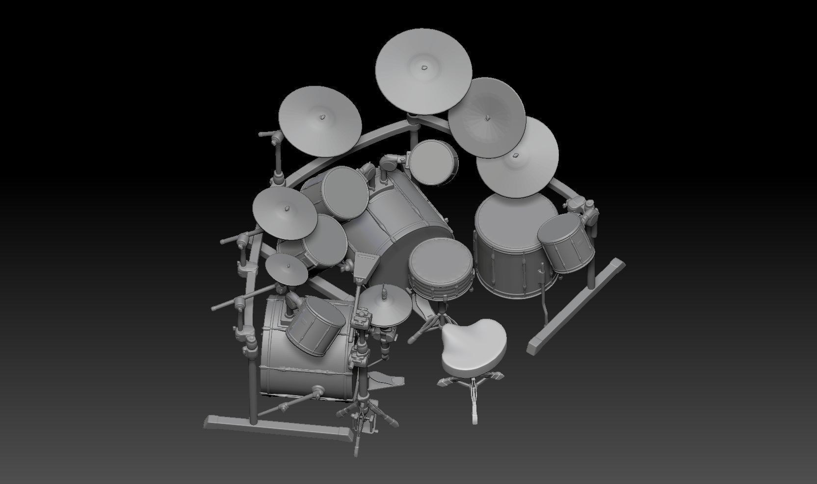 drum set rock 3D print model_1