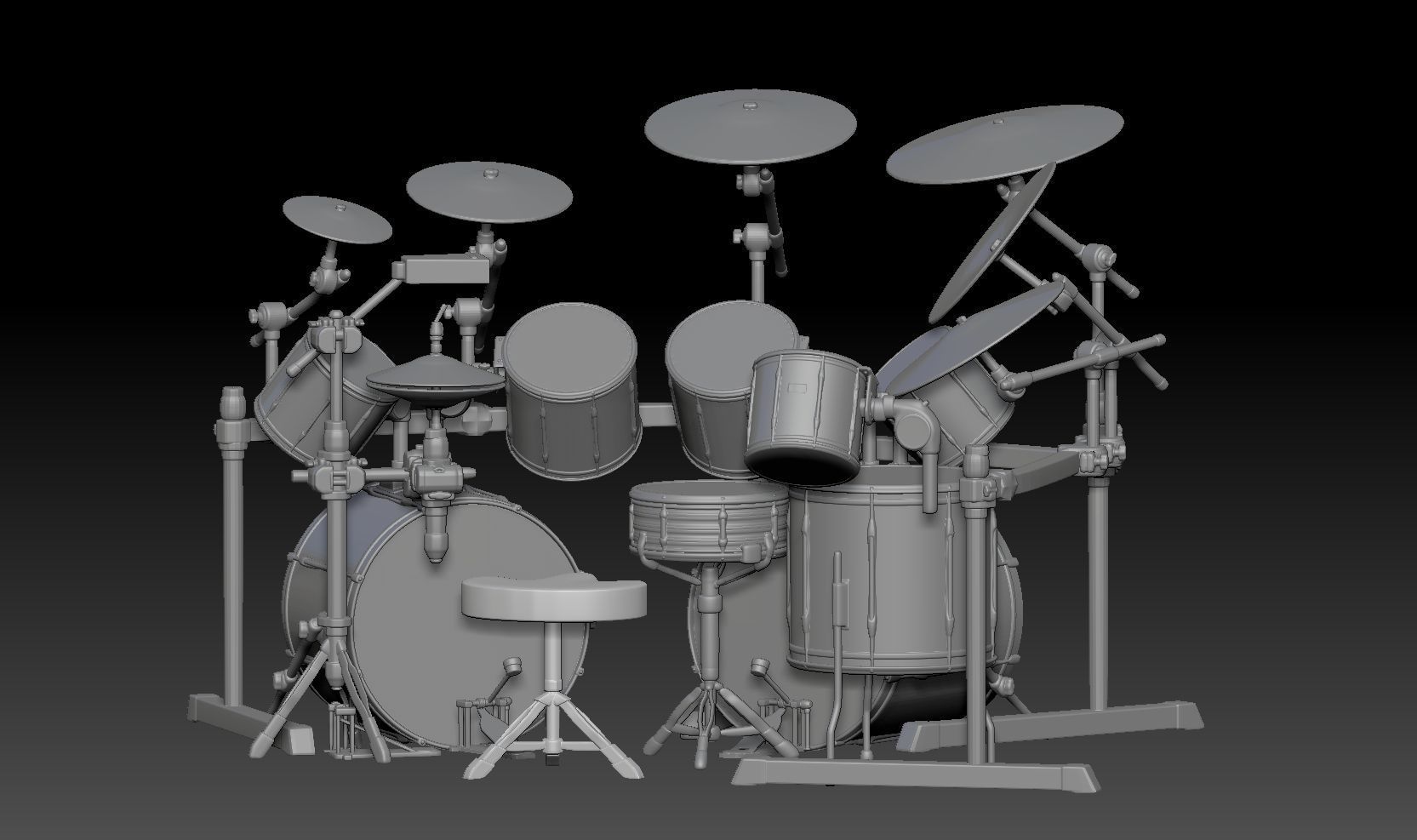 drum set rock 3D print model_2