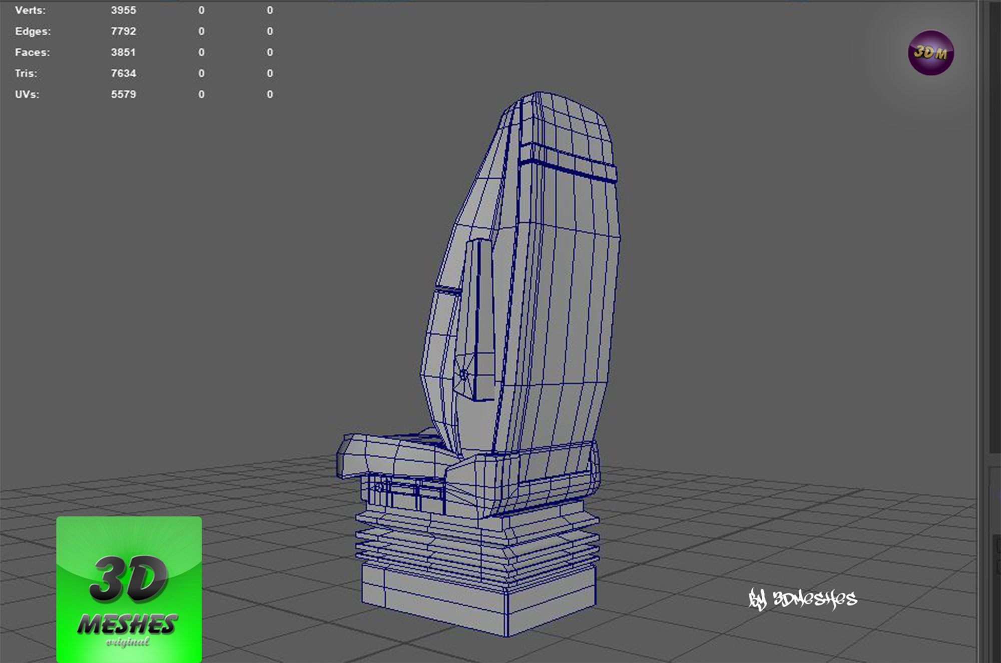 Truck Seat 1 - PBR lowpoly spp Low-poly 3D model_4