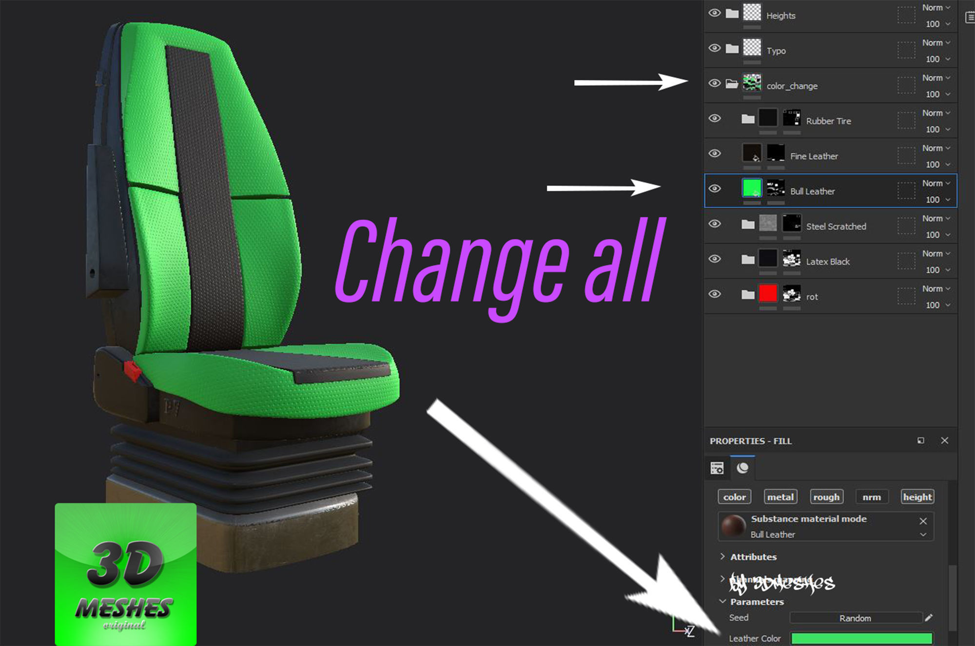 Truck Seat 1 - PBR lowpoly spp Low-poly 3D model_11