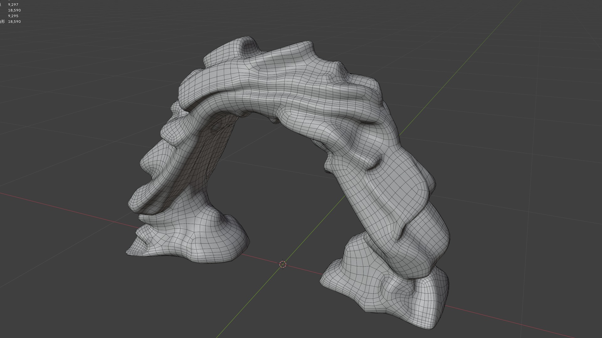 Stone arches archway crosscut Stone gate 3D model_9