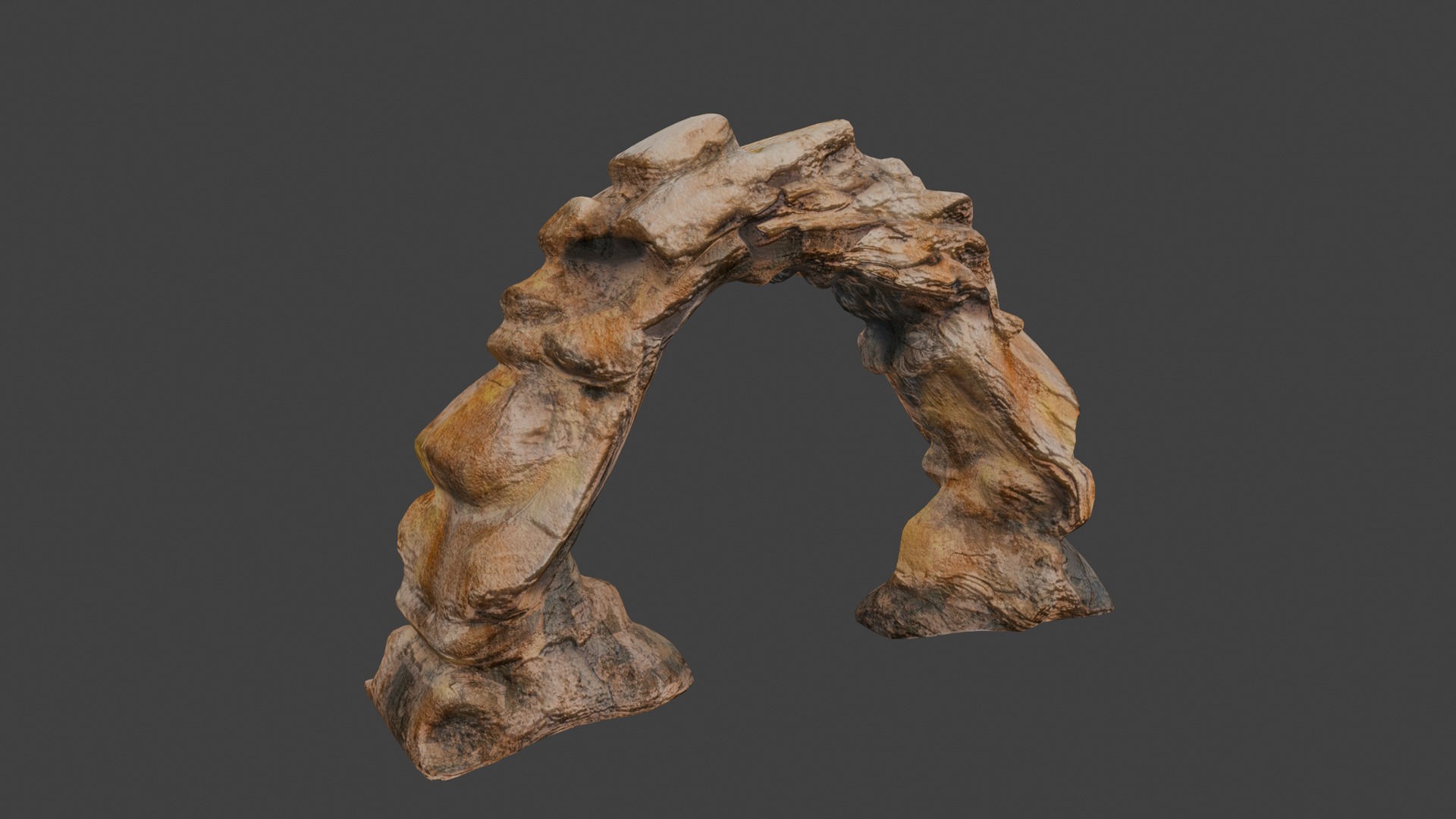Stone arches archway crosscut Stone gate 3D model_3